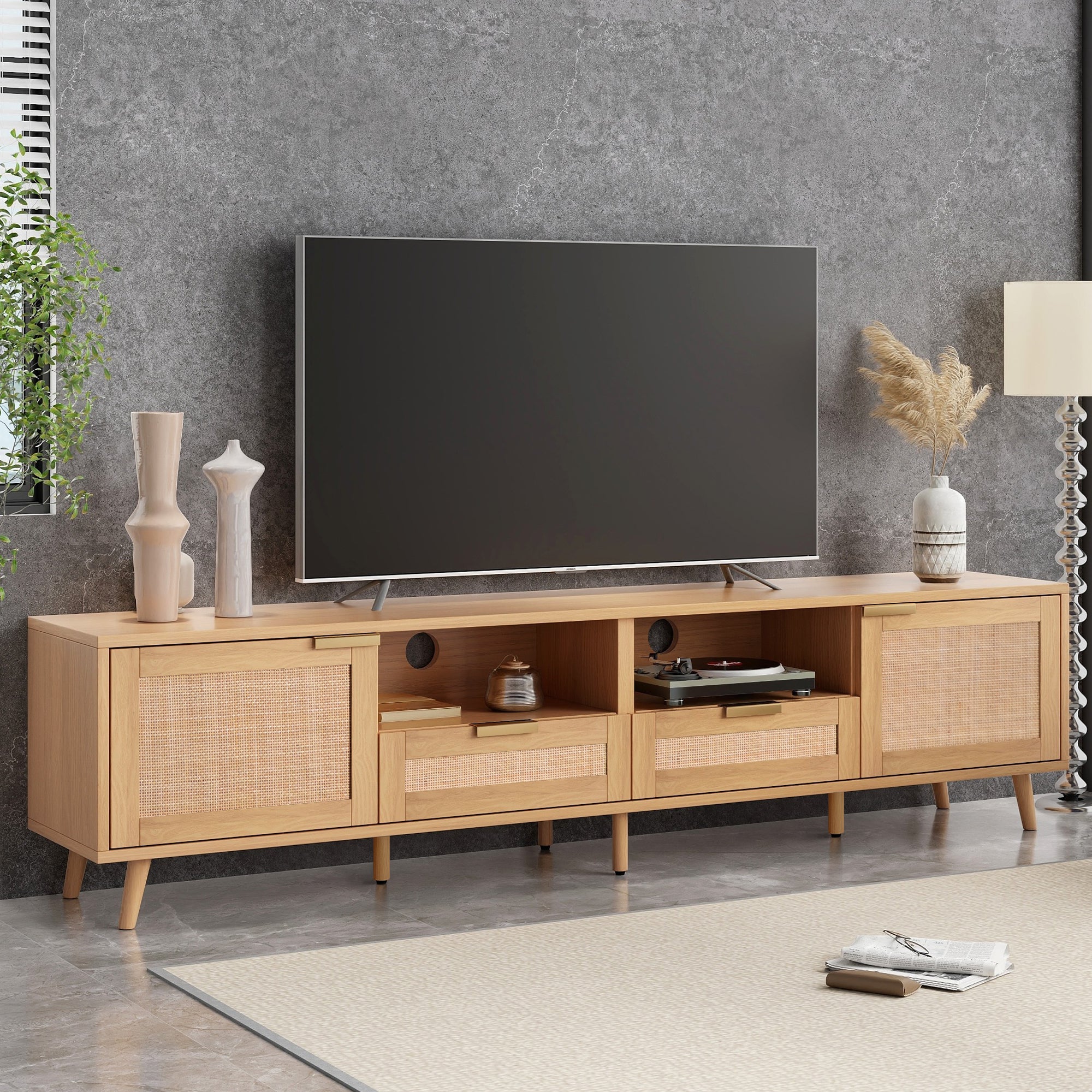 Modern Rattan TV Stand for TVs