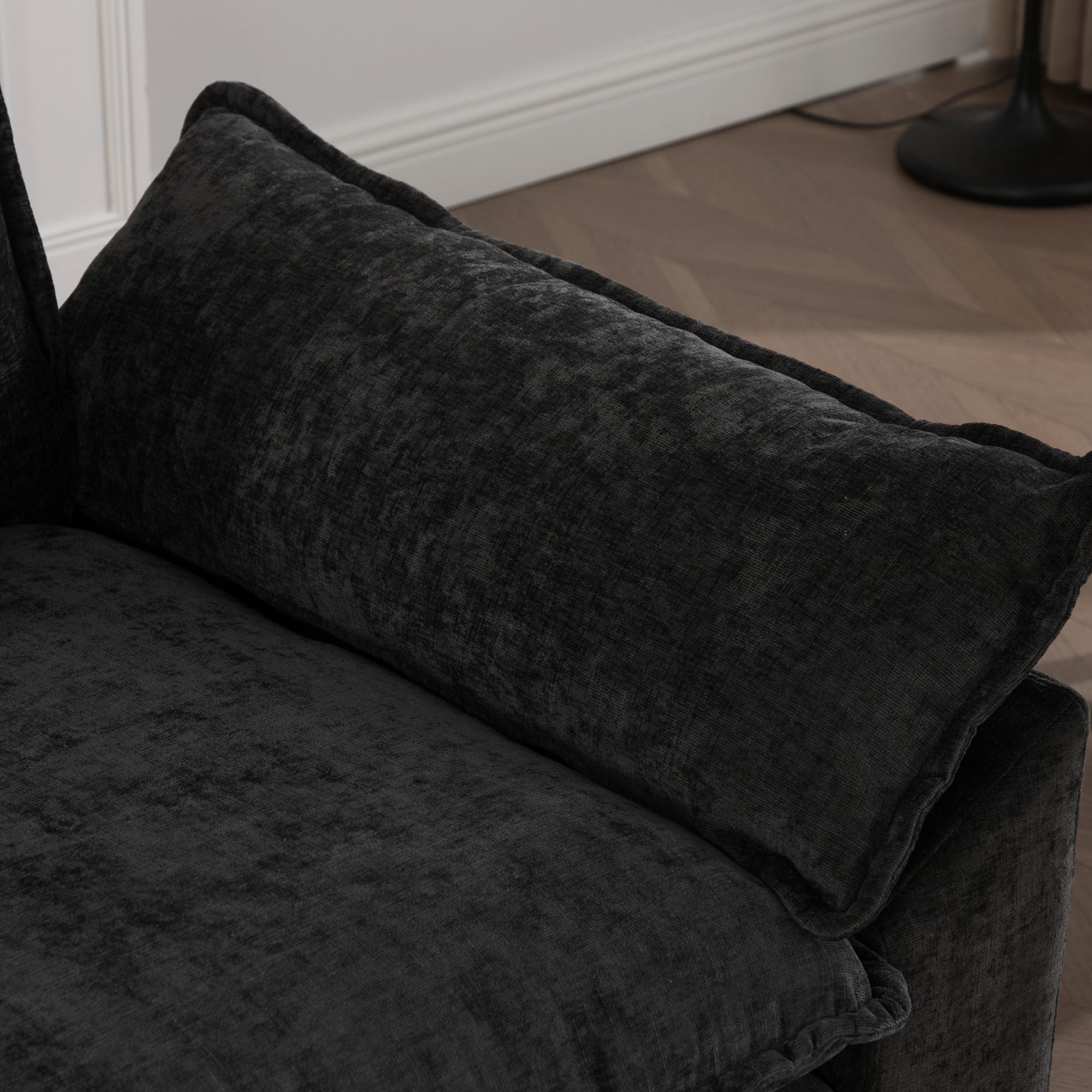 Modern Comfy Upholstered Seat Cushion Sectional Couch (Ottoman is Not Included)