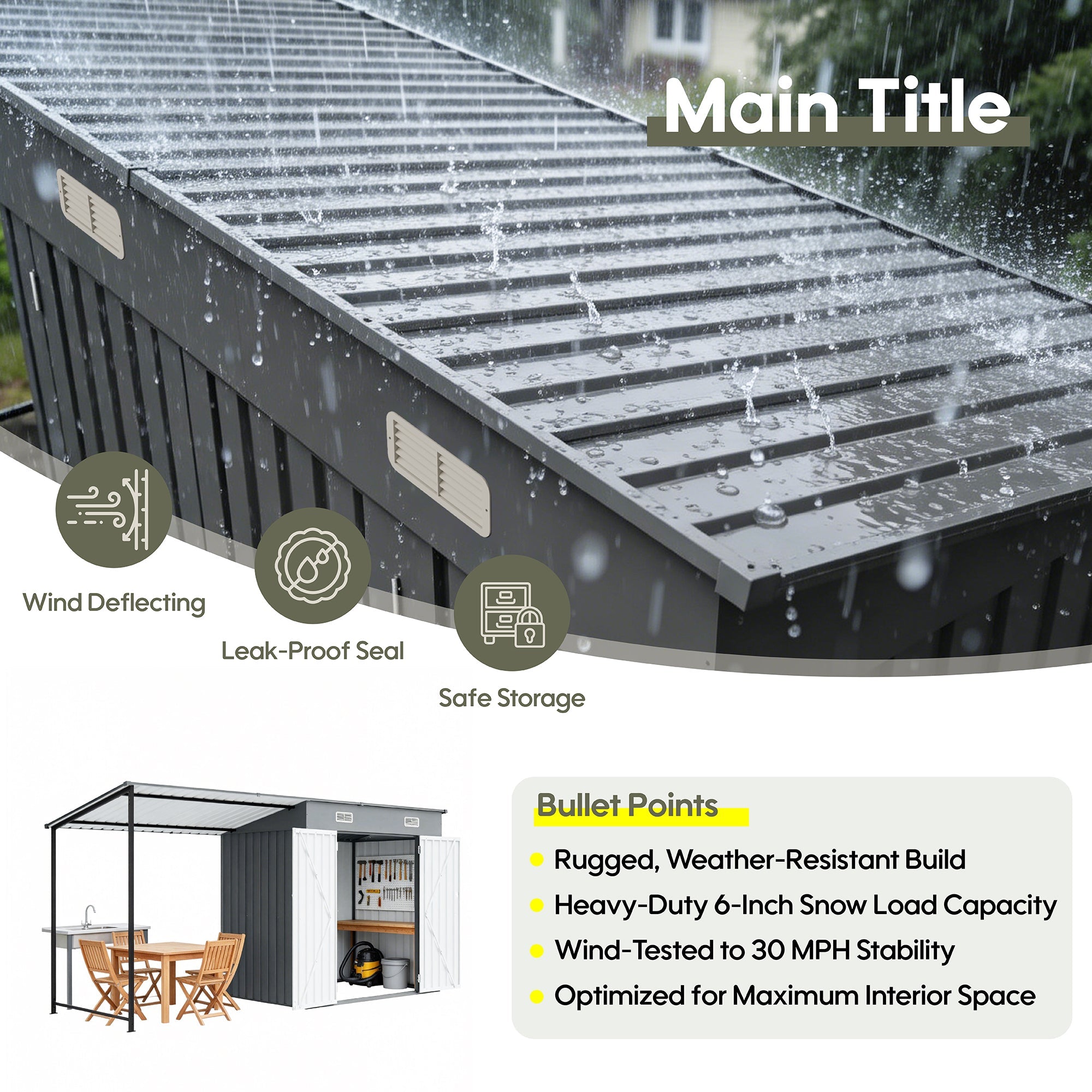12x4 Ft Metal Lean To Shed With Pergola 2 In 1 Storage Shed Gazebo Combo