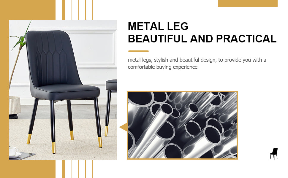Modern PU Artificial Leather Dining Chairs (Set of 4)