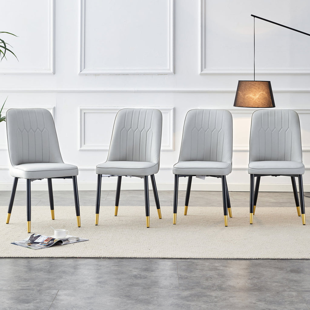 Modern PU Artificial Leather Dining Chairs (Set of 4)