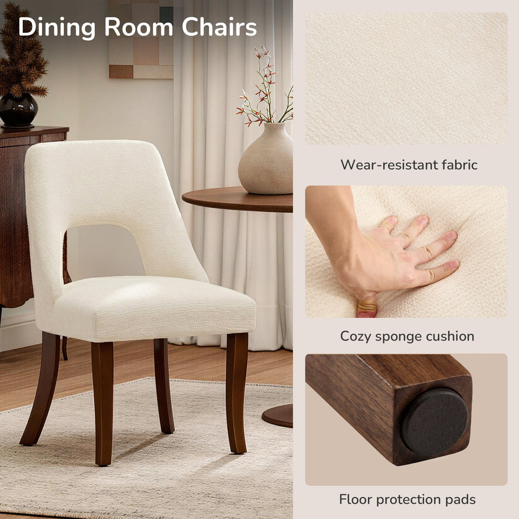 Chenille Elegant Tufted Club Dining Room Chairs (Set of 2)