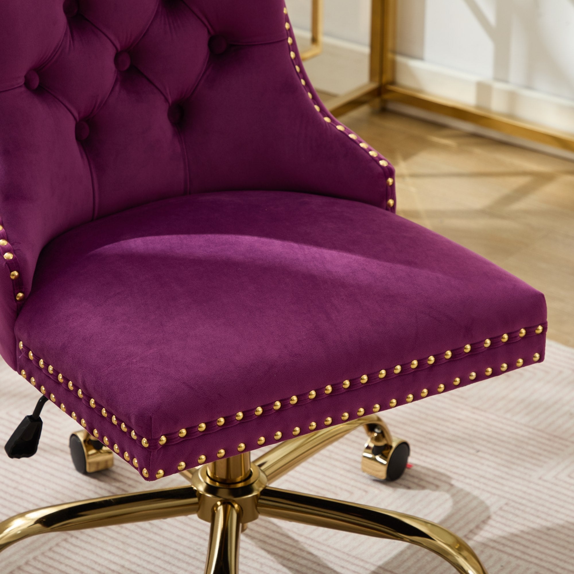 Modern Velvet Upholstered Tufted Button Home Office Chair