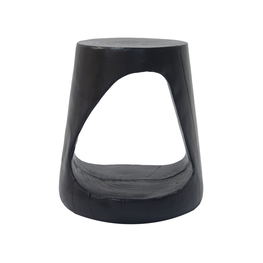 Hollow Side Table with Wood-like Texture