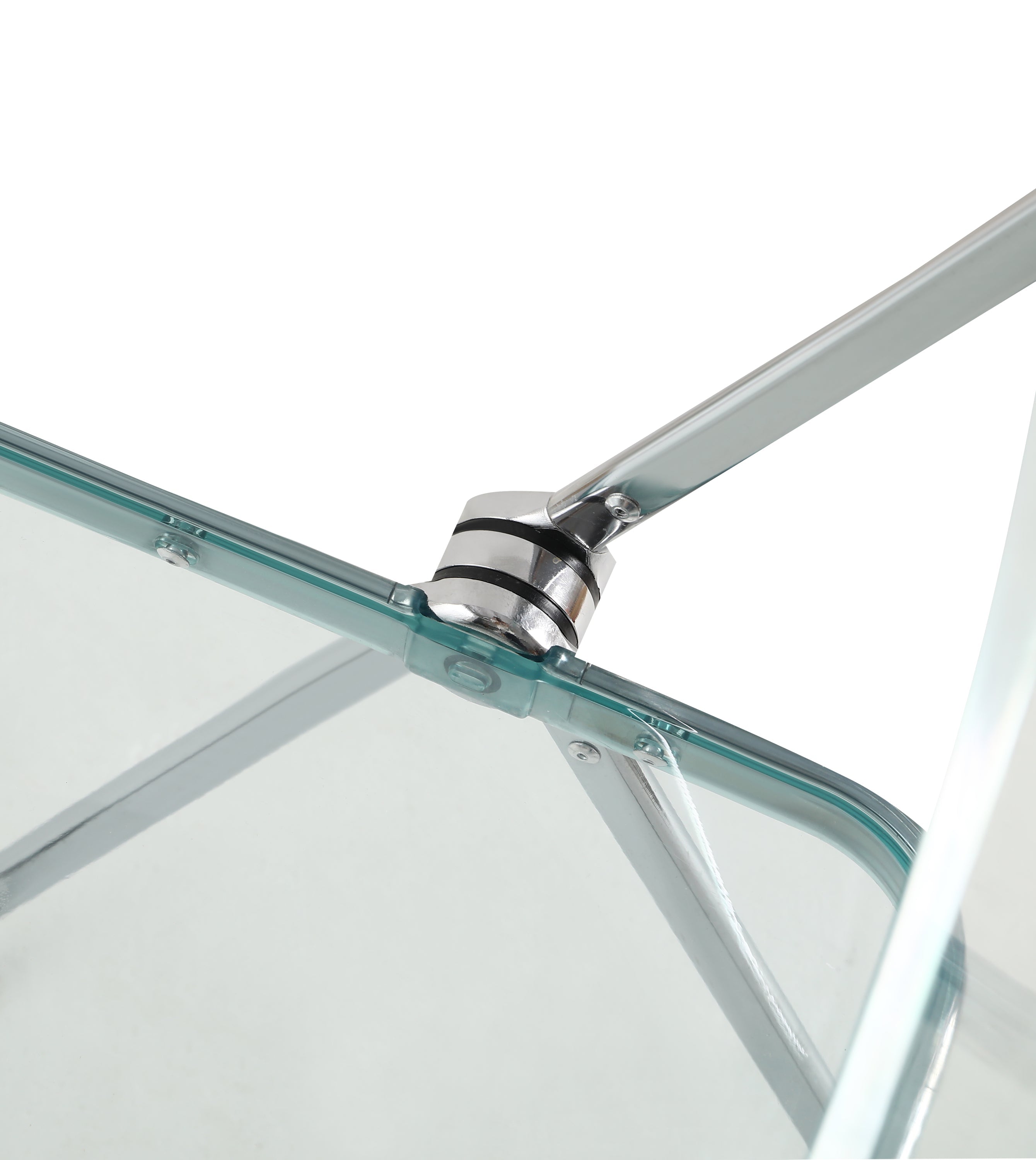 Folding Blue-Green  Ghost Chair Transparent Acrylic Stackable Chrome Frame