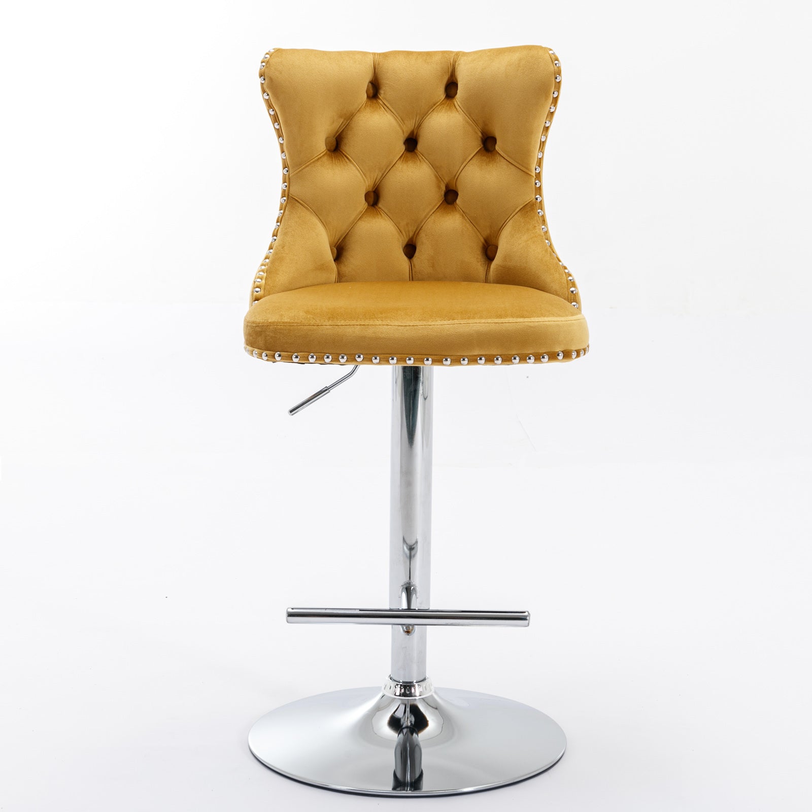 25-33 Inch Modern Velvet Swivel Barstools (Set of 2)