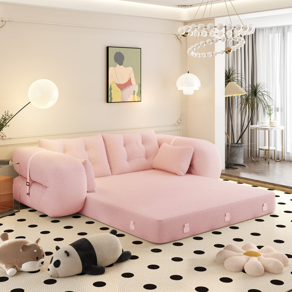 78.7 ' Multi-Functional Teddy Foldable Sofa Bed