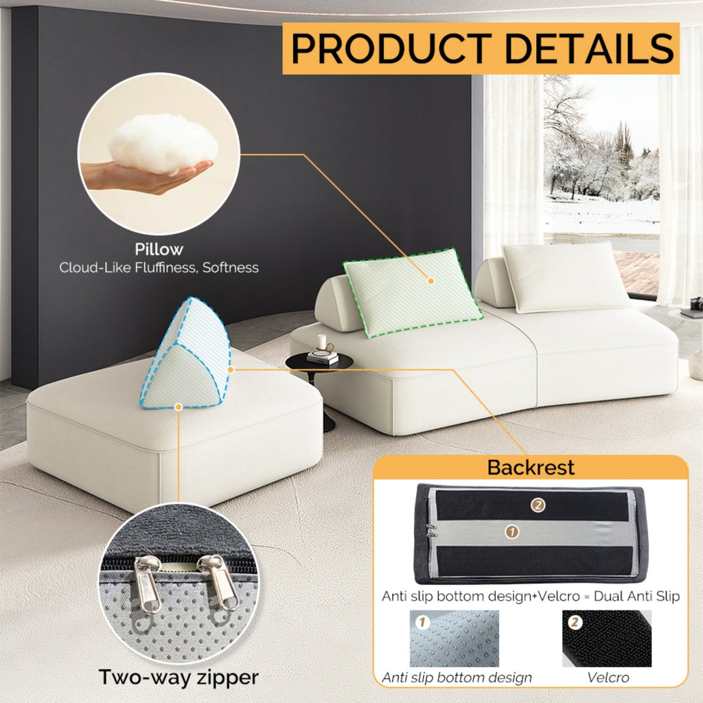 Modern Light Luxury Oversized Modular Sectional Sofa Set