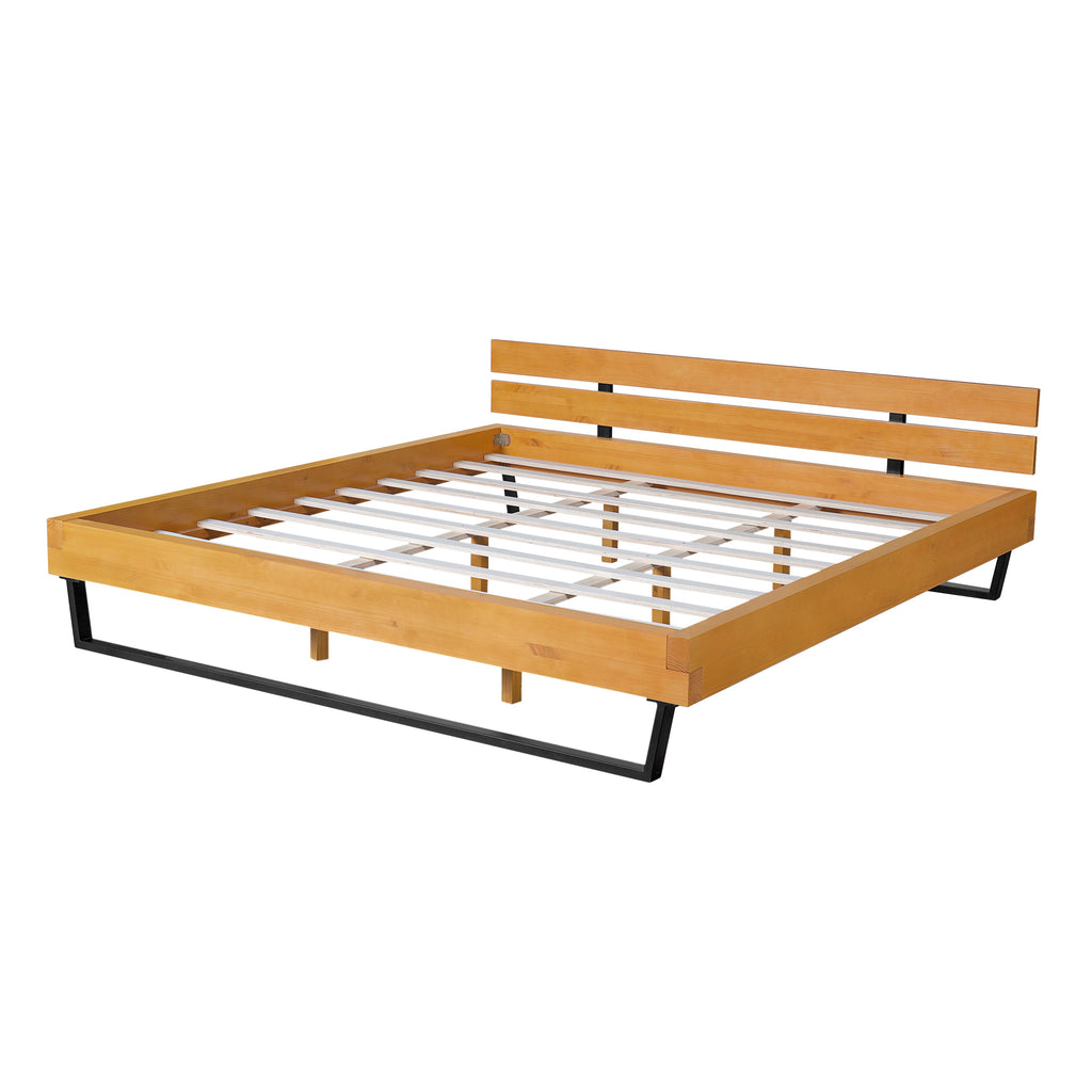 Natural Pine Wood Queen/King Size Bed Frame
