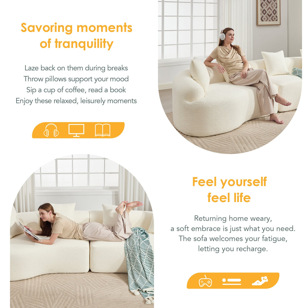 30D High-Density Sponge Sectional Couch for Living Room