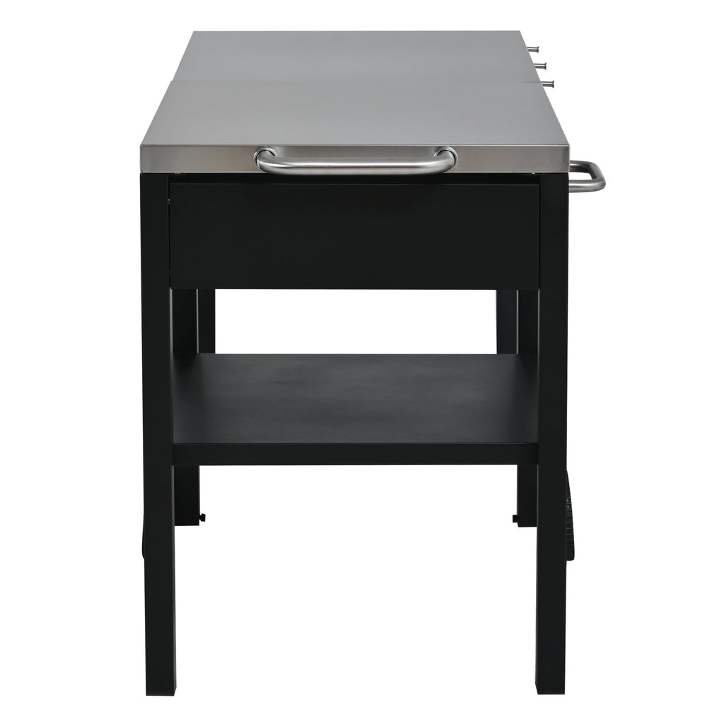 Foldable BBQ cart with storage, portable for backyard & patio cooking