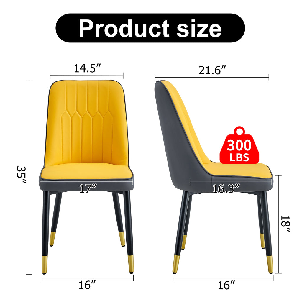Modern PU Artificial Leather Dining Chairs (Set of 4)