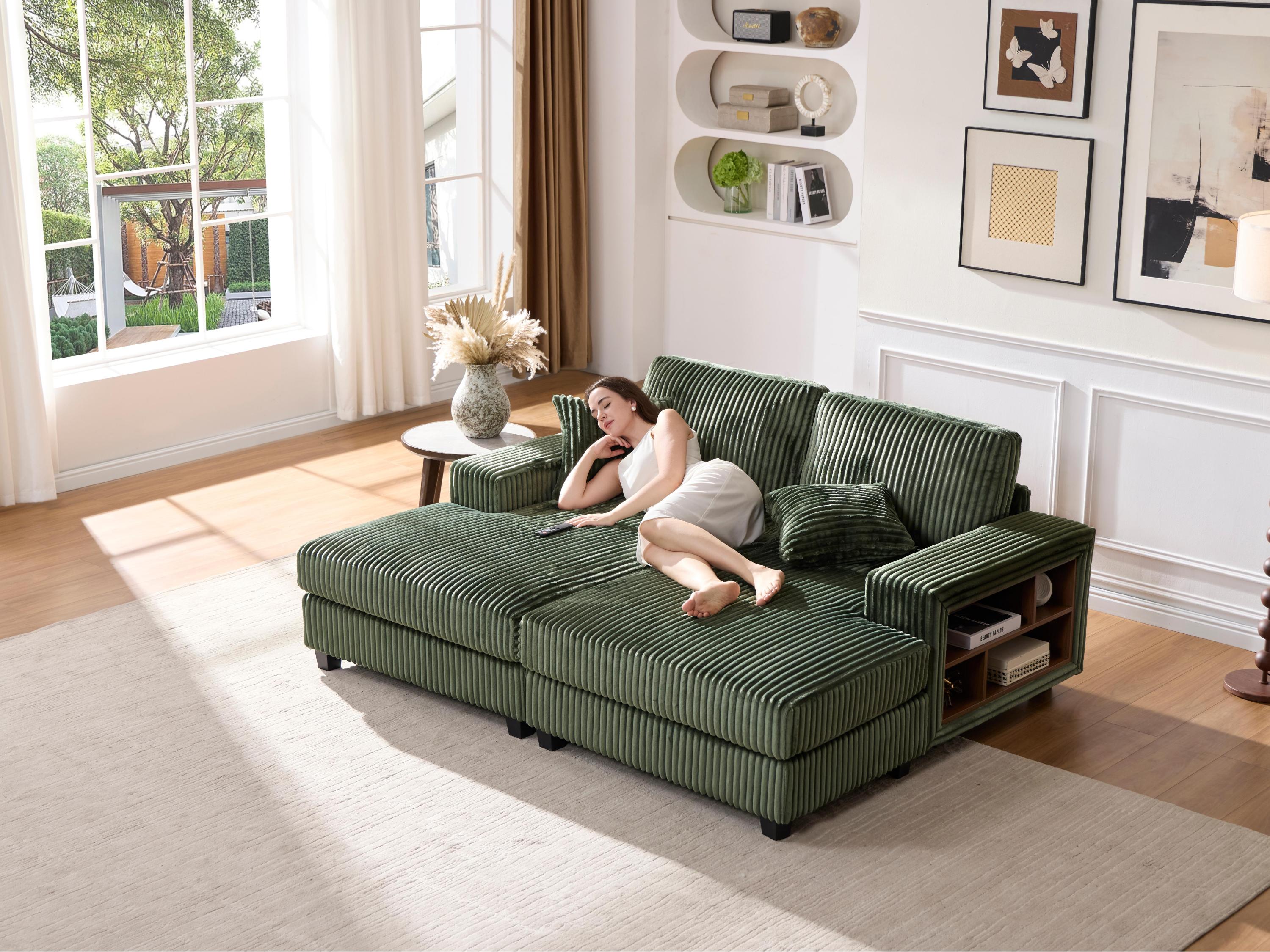 Convertible Sleeper Sectional Sofa with Storage