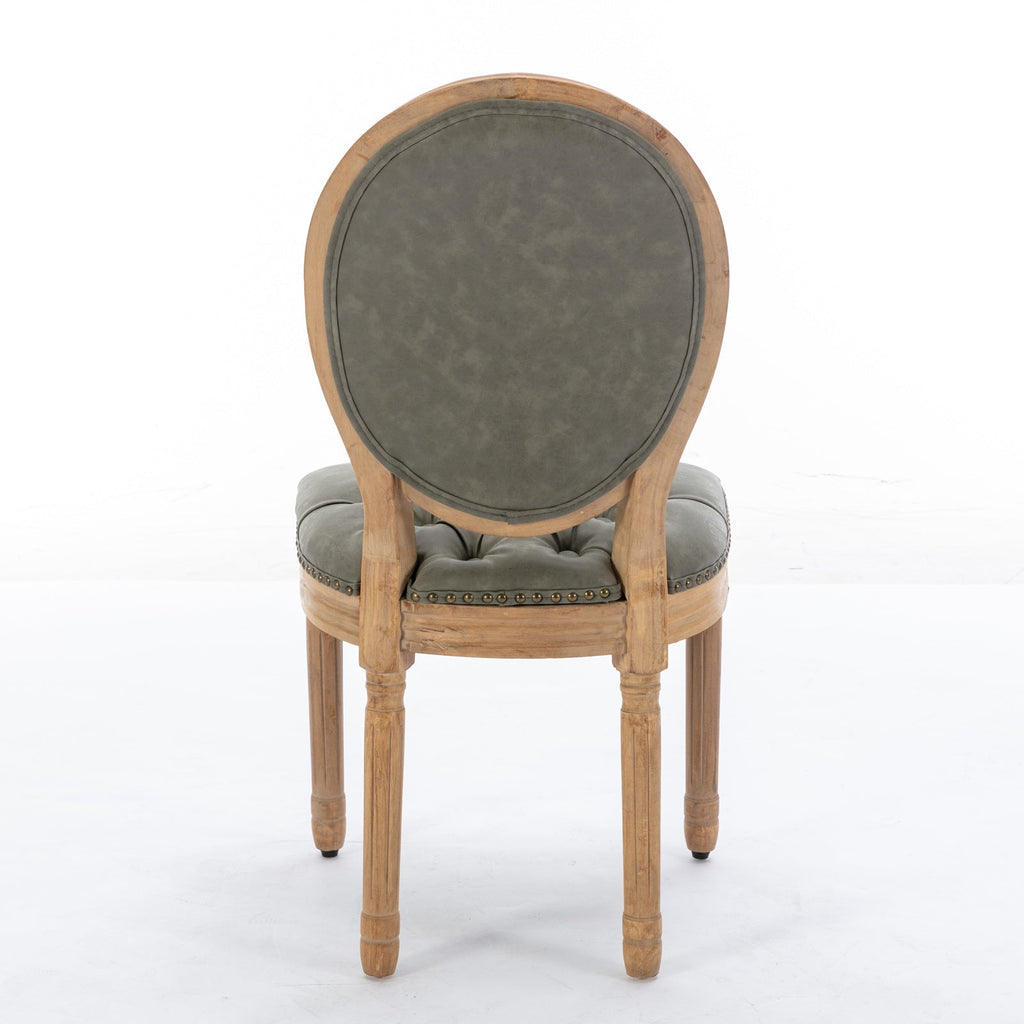 French Style Antique Painting PU Dining Chairs (Set of 2)