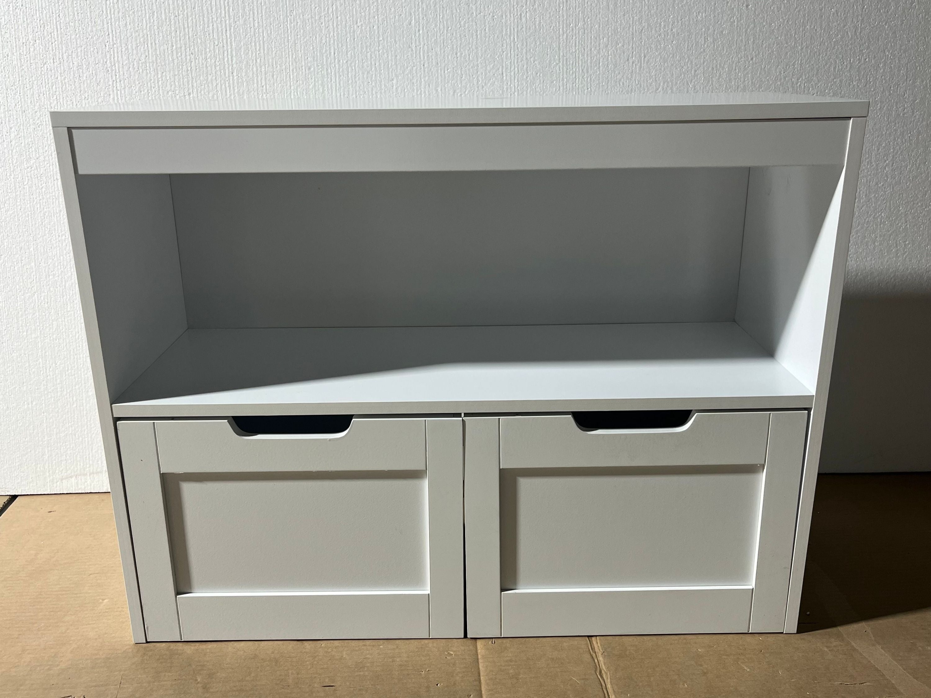 Toy Storage Cabinet  with Large Drawers and Open Shelves