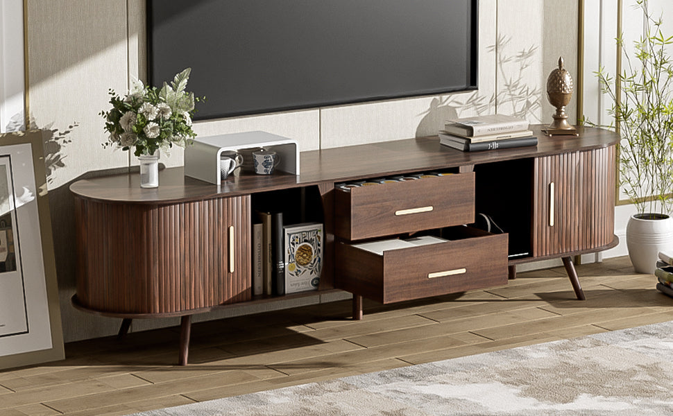 Mid-Century Modern TV Stand for 80' TV
