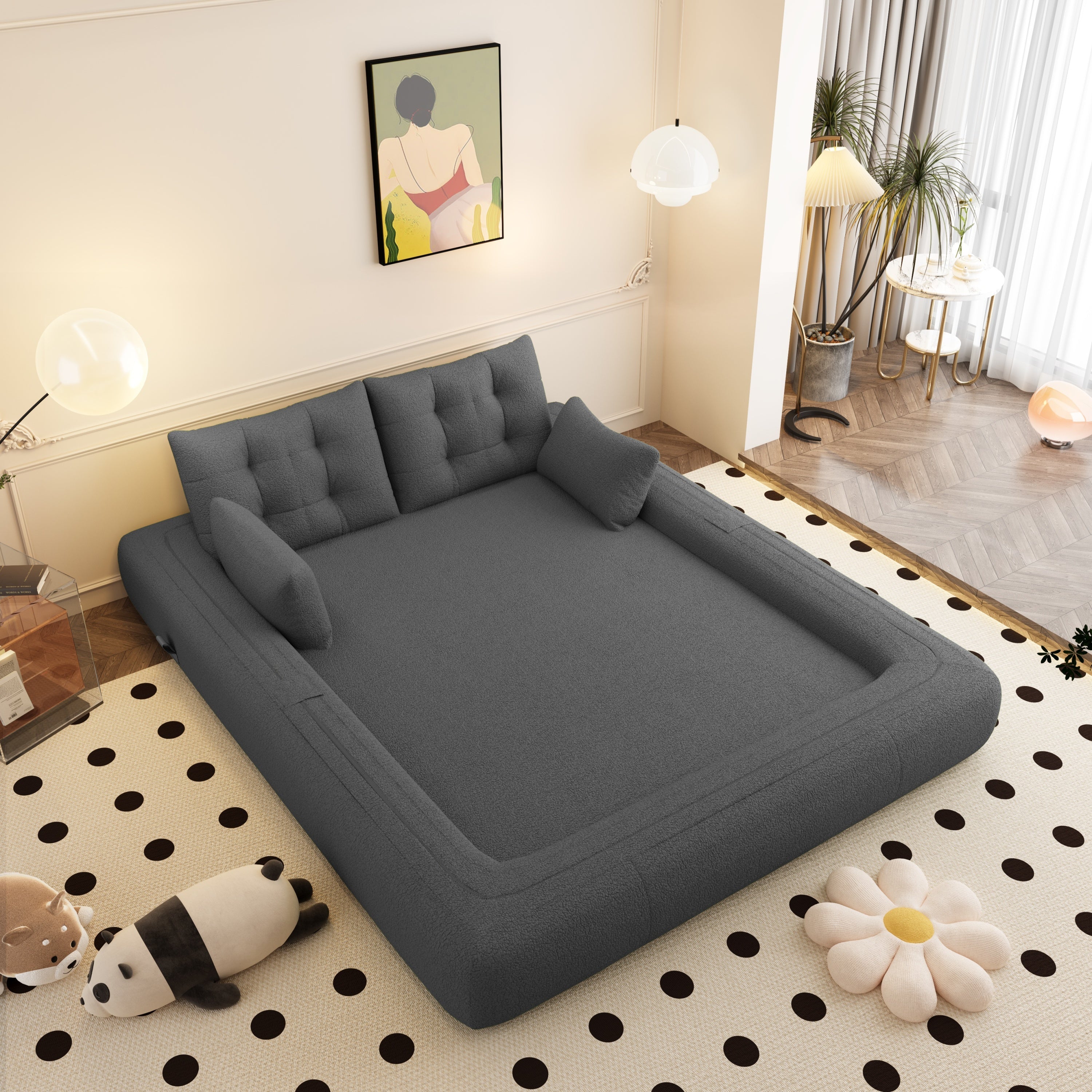 78.7 ' Multi-Functional Teddy Foldable Sofa Bed