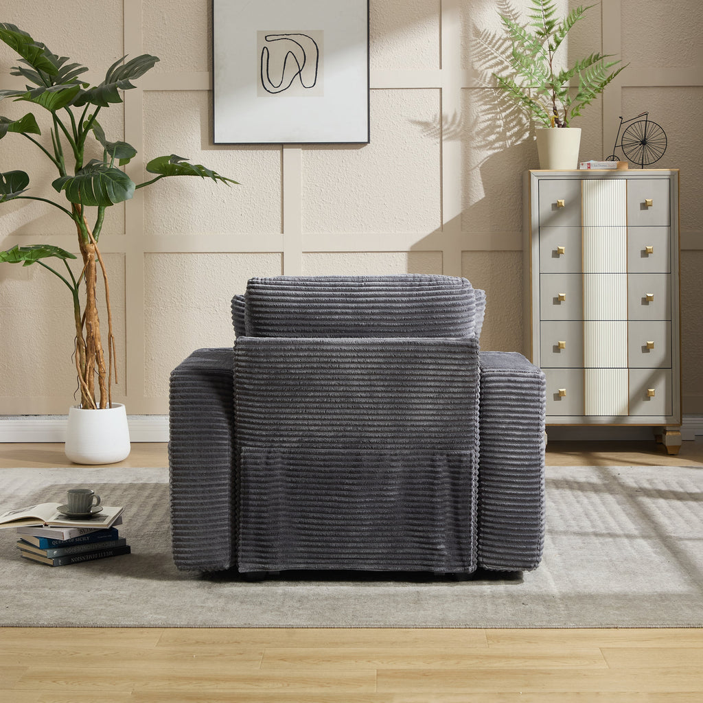 Corduroy Upholstered Chaise Lounge Sofa