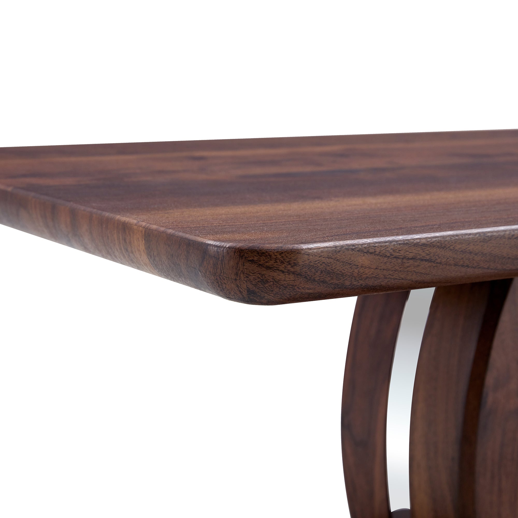 Modern Minimalist Walnut Dark Brown Rectangular Coffee Table