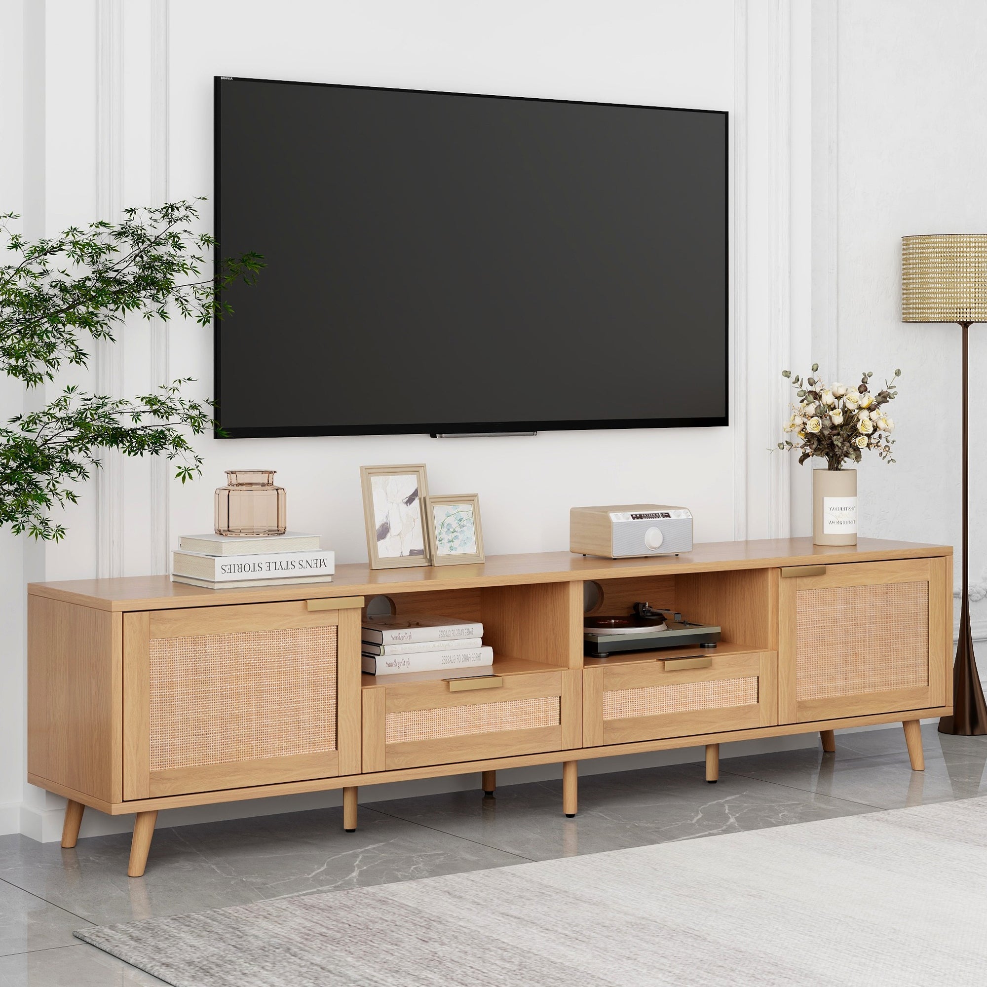 Modern Rattan TV Stand for TVs