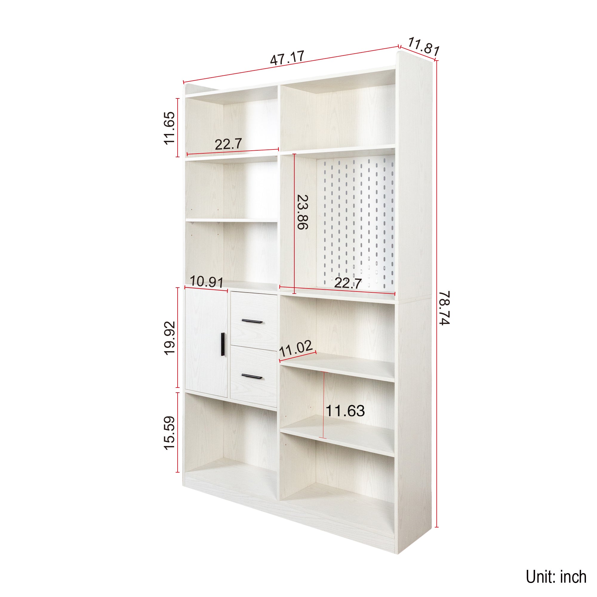 79" Tall Kitchen Pantry Cabinet with Pegboard