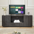 64-Inch Wavy Wooden Vertical Stripe TV Stand Cabinet