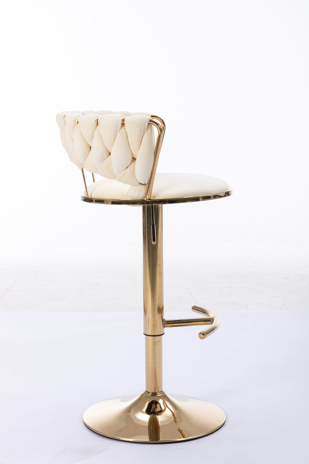 Swivel Height Adjustable Velvet Bar Stools with Golden Leg (Set of 2 )