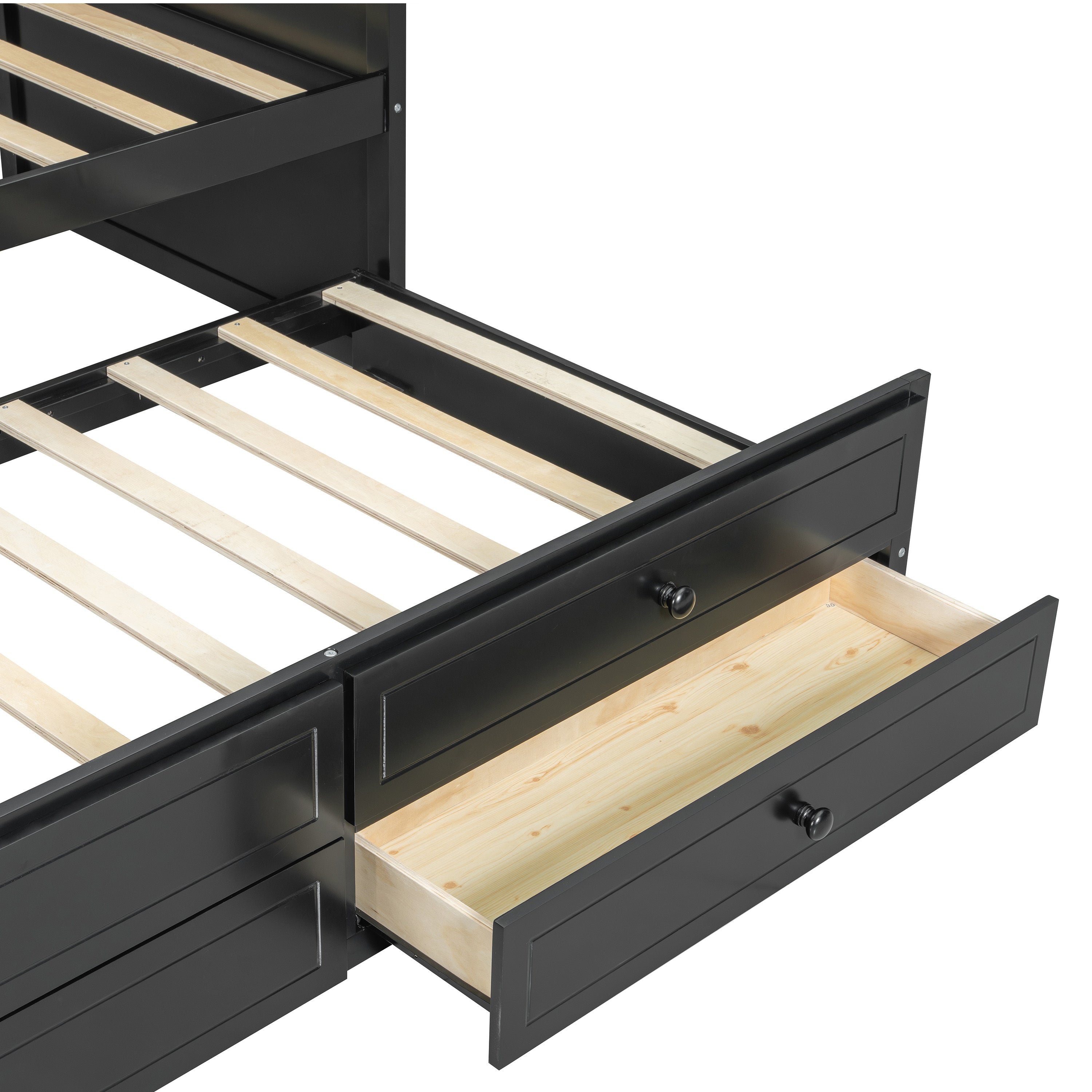 Wooden Twin Sofa Bed with Trundle