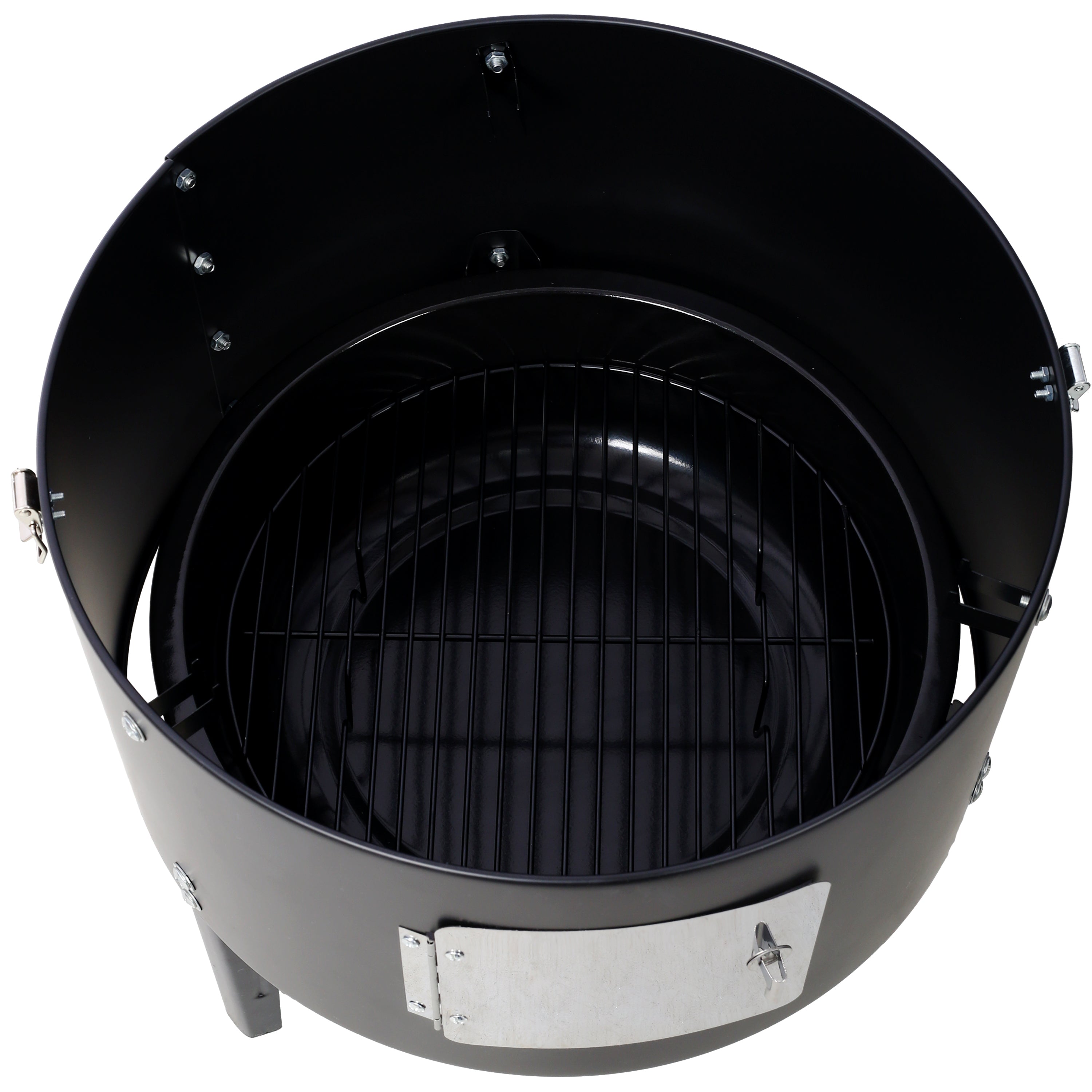 17 Inch Steel Charcoal Smoker Heavy Duty BBQ Grill Outdoor Cooking Black