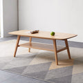 Natural Oak Coffee Table with Storage Shelf