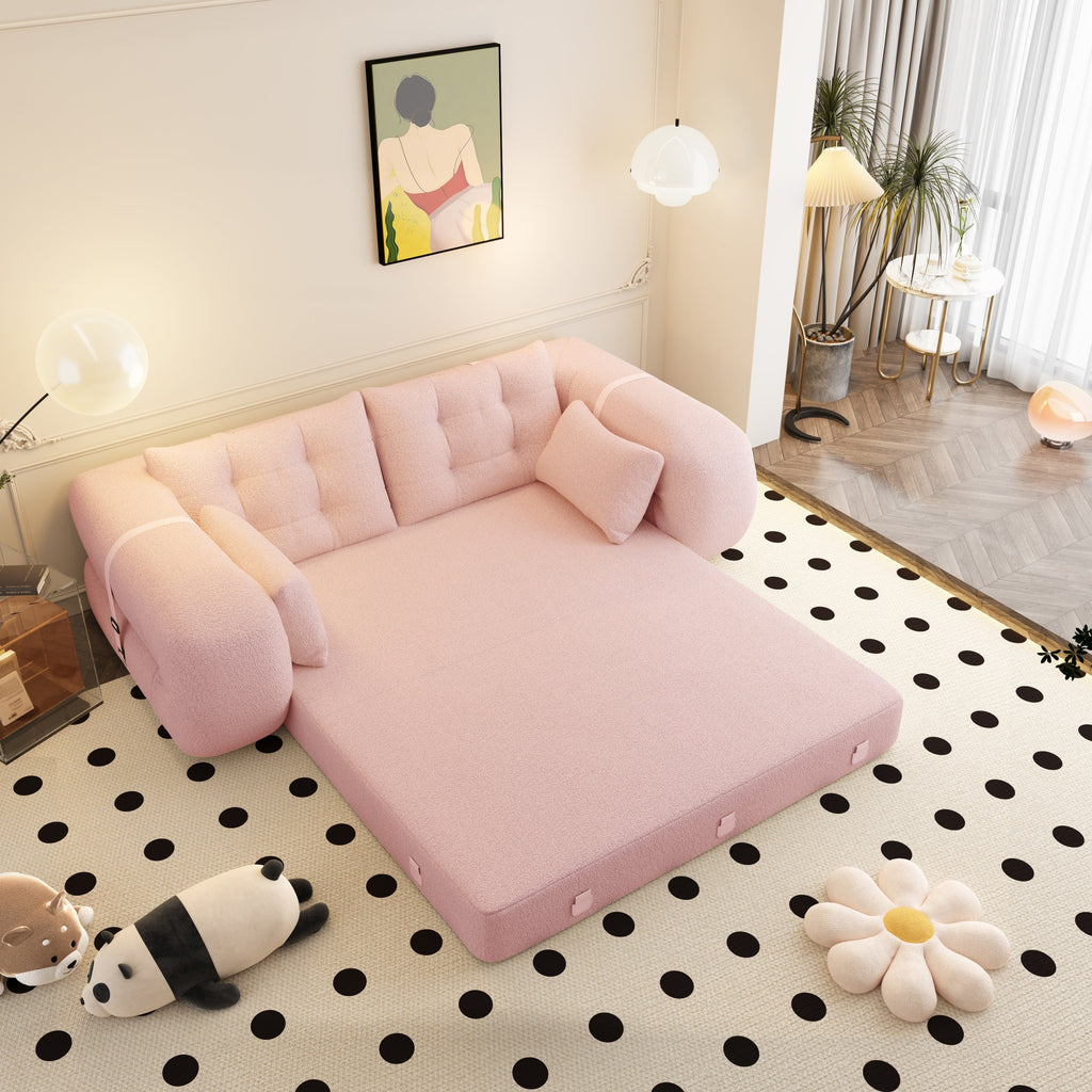 78.7 ' Multi-Functional Teddy Foldable Sofa Bed