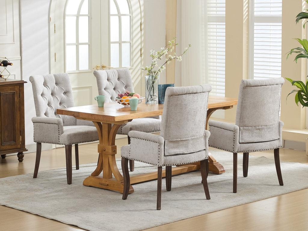 Elegant Upholstered Chenille Fabric Accent Dining Chair