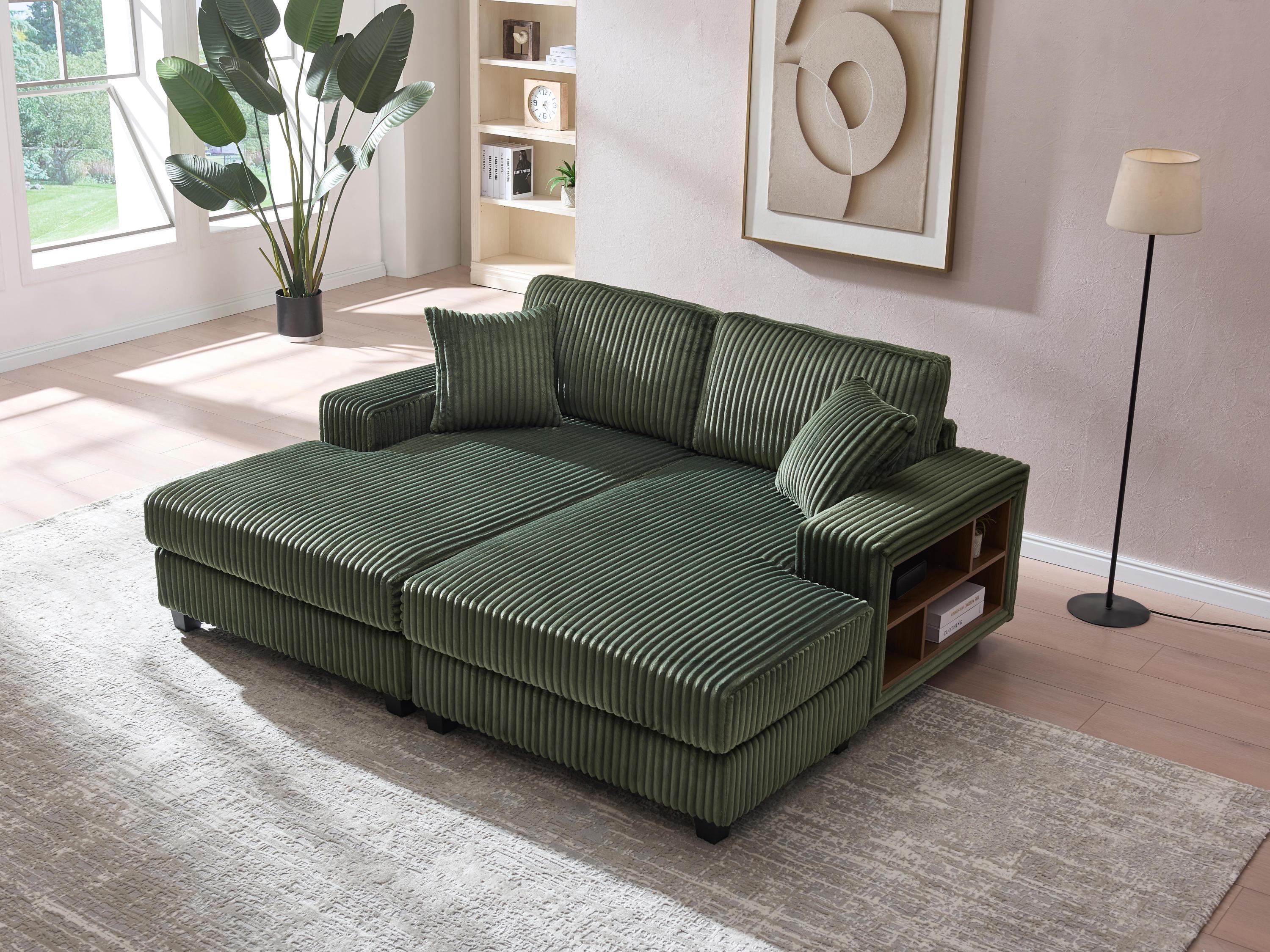 Convertible Sleeper Sectional Sofa with Storage