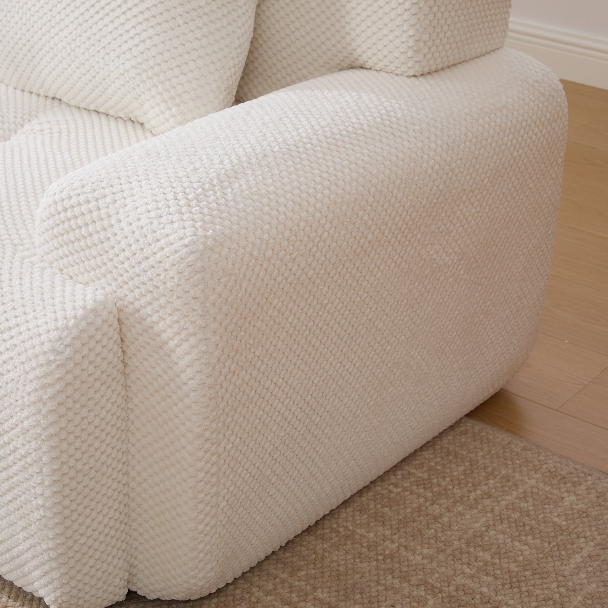 73' Sectional Cloud Convertible Floor Couch with 2 Pillows