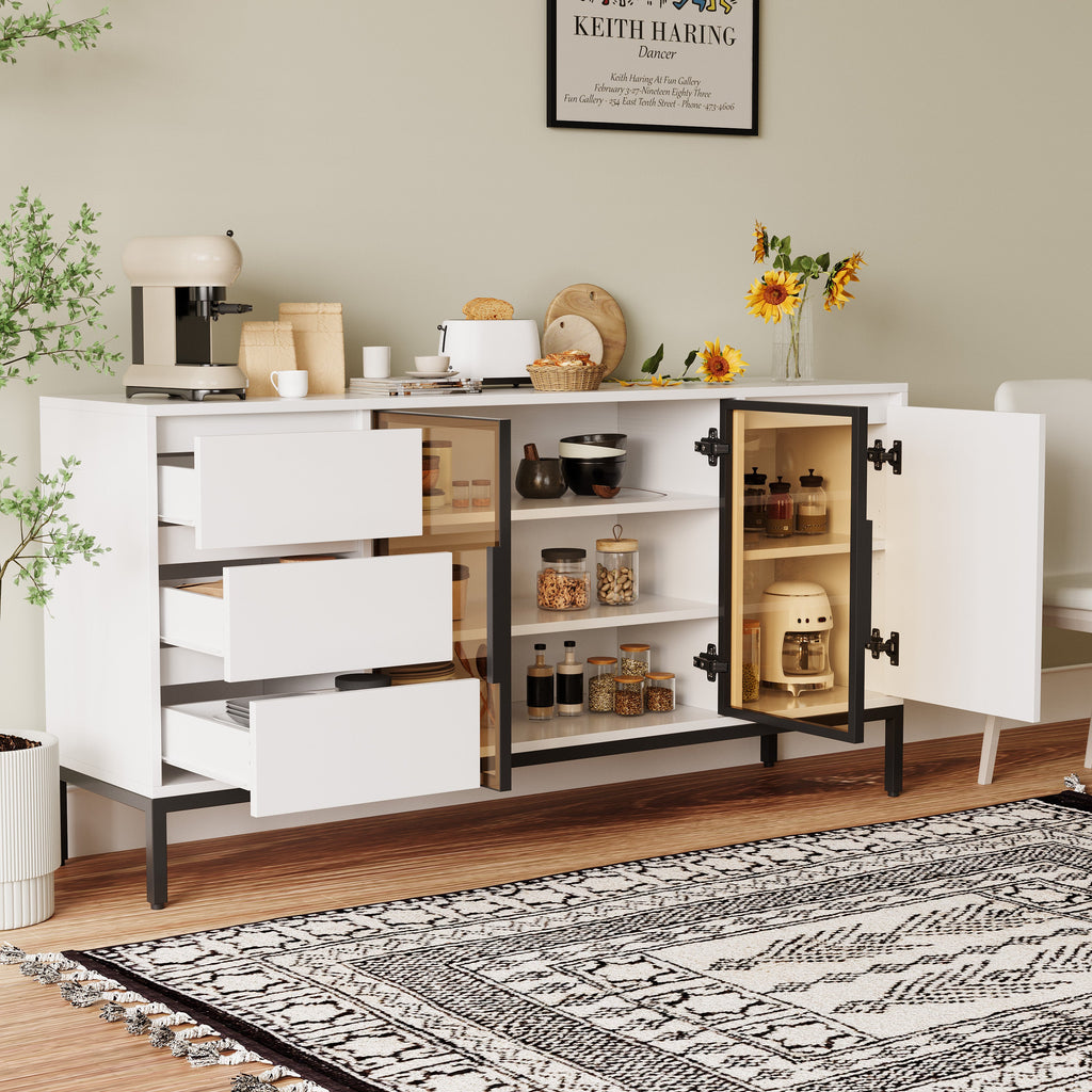 Wood Buffet Cabinet with Storage