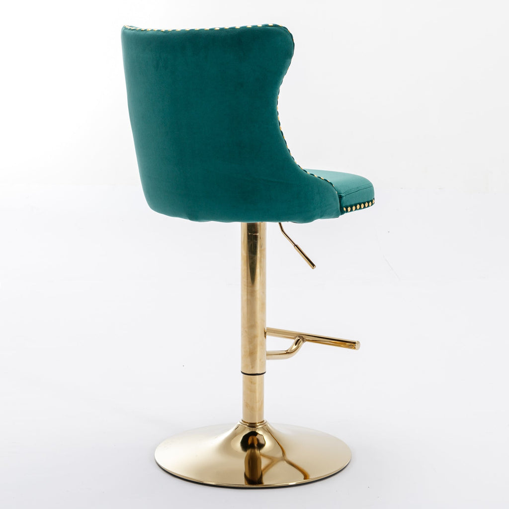 25-33 Inch Modern Velvet Swivel Barstools (Set of 2)