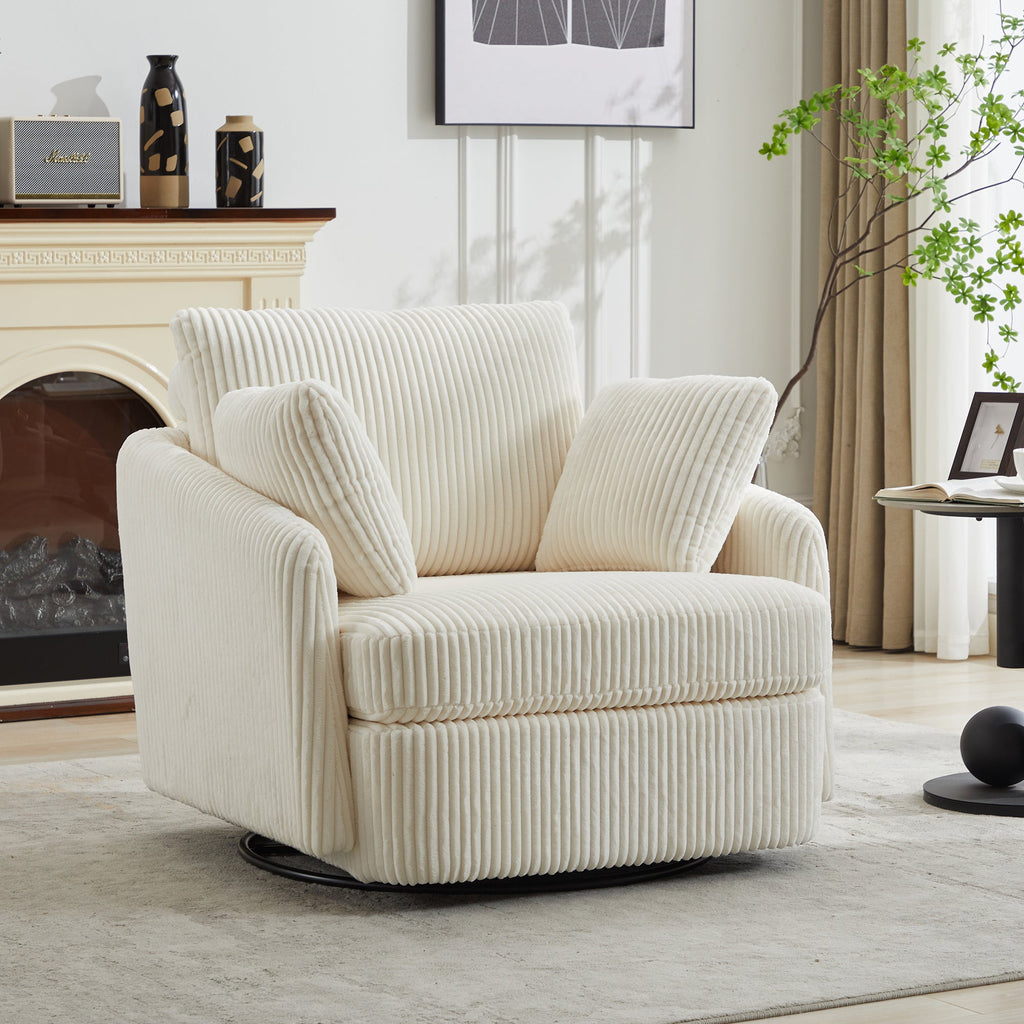 40.55'W Swivel Accent Sofa Chair with 2 Thorw Pillows