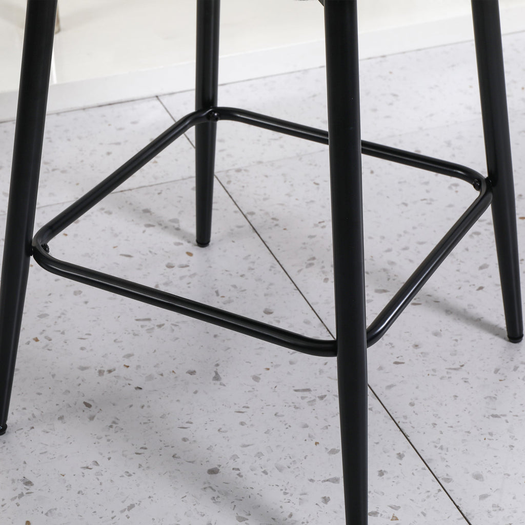 Linen/PU 360° Swivel Barstools (Set of 2)