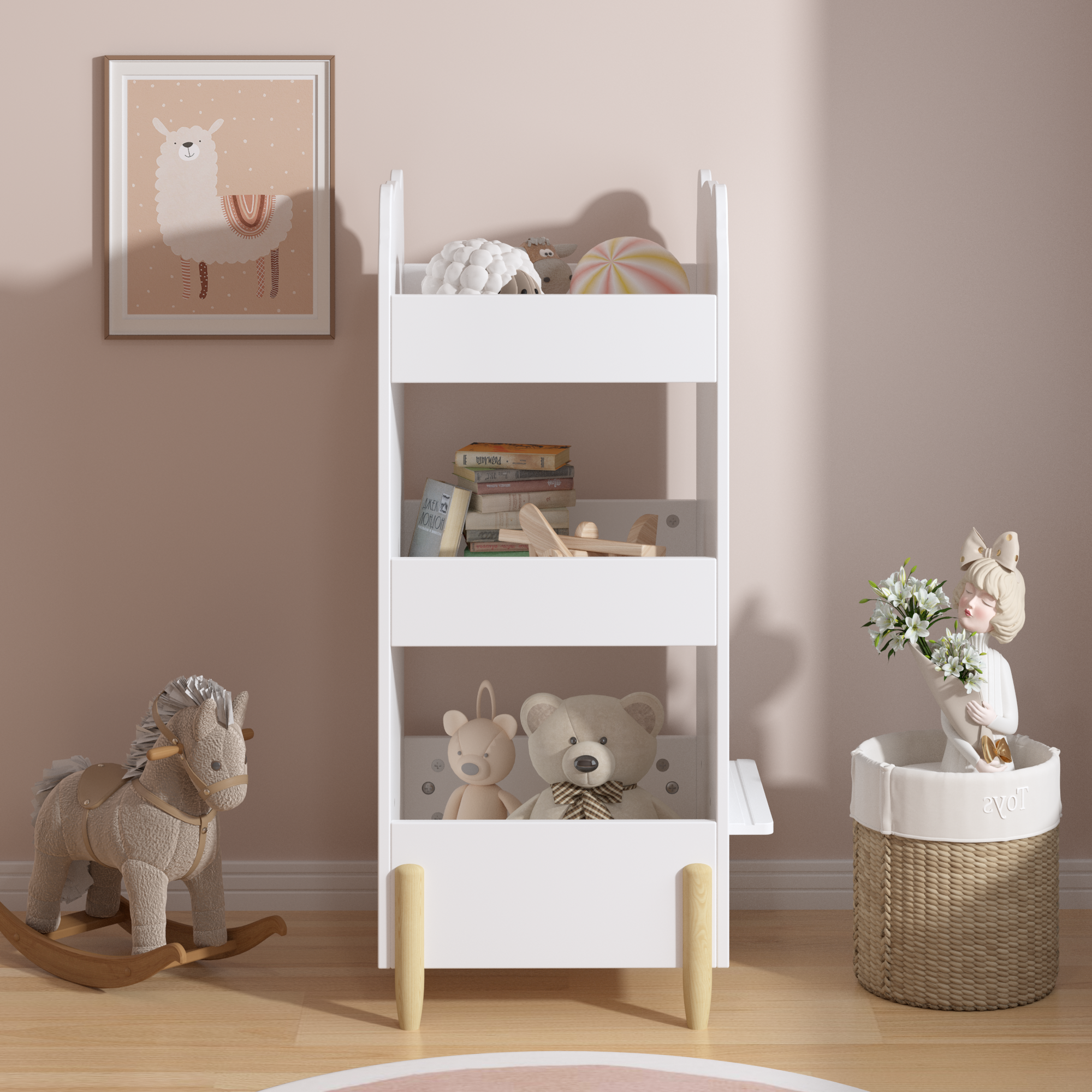 Kids Bookshelf with Chalkboard Side