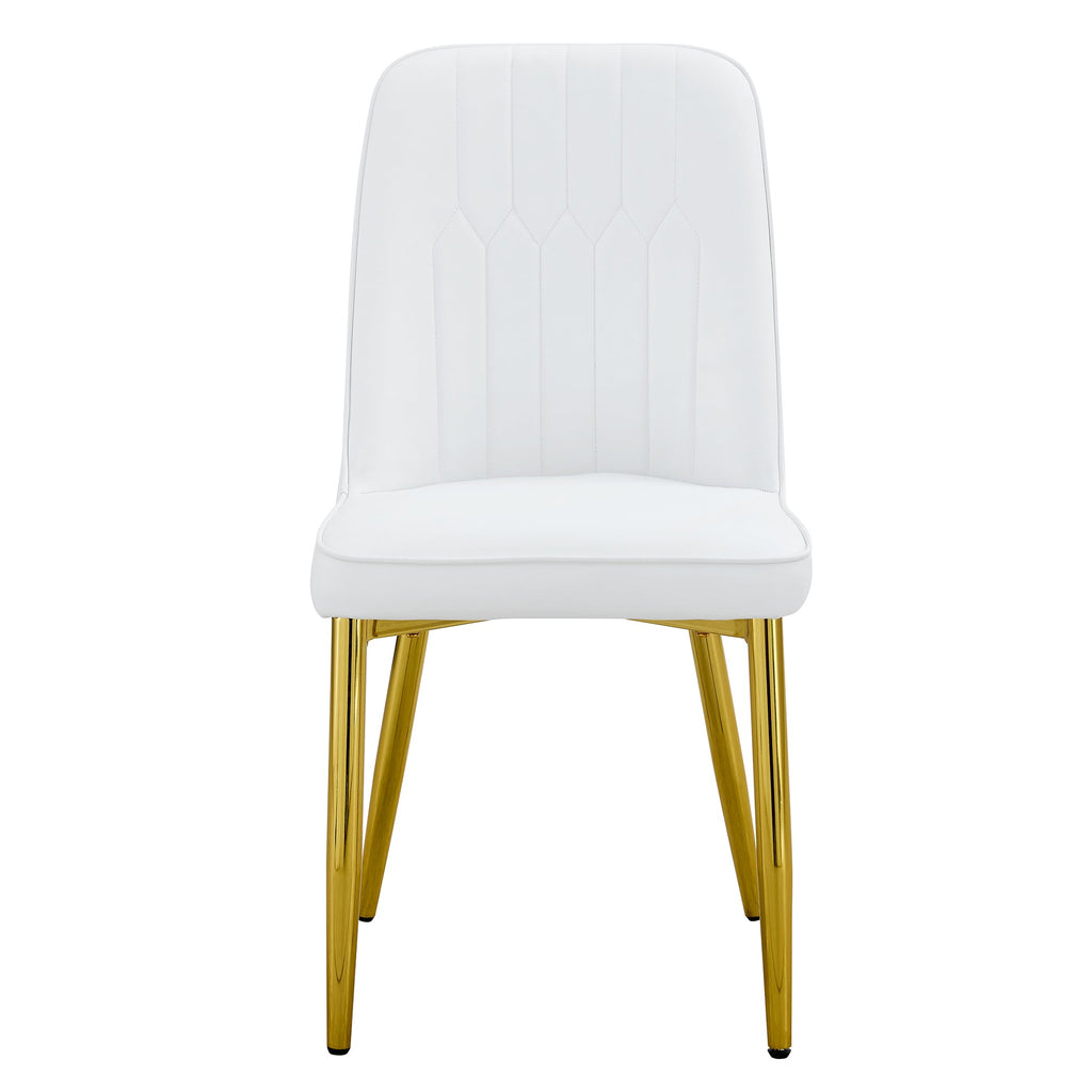 Modern Dining Chairs with Sleek PU leather Backrest (Set of 2)