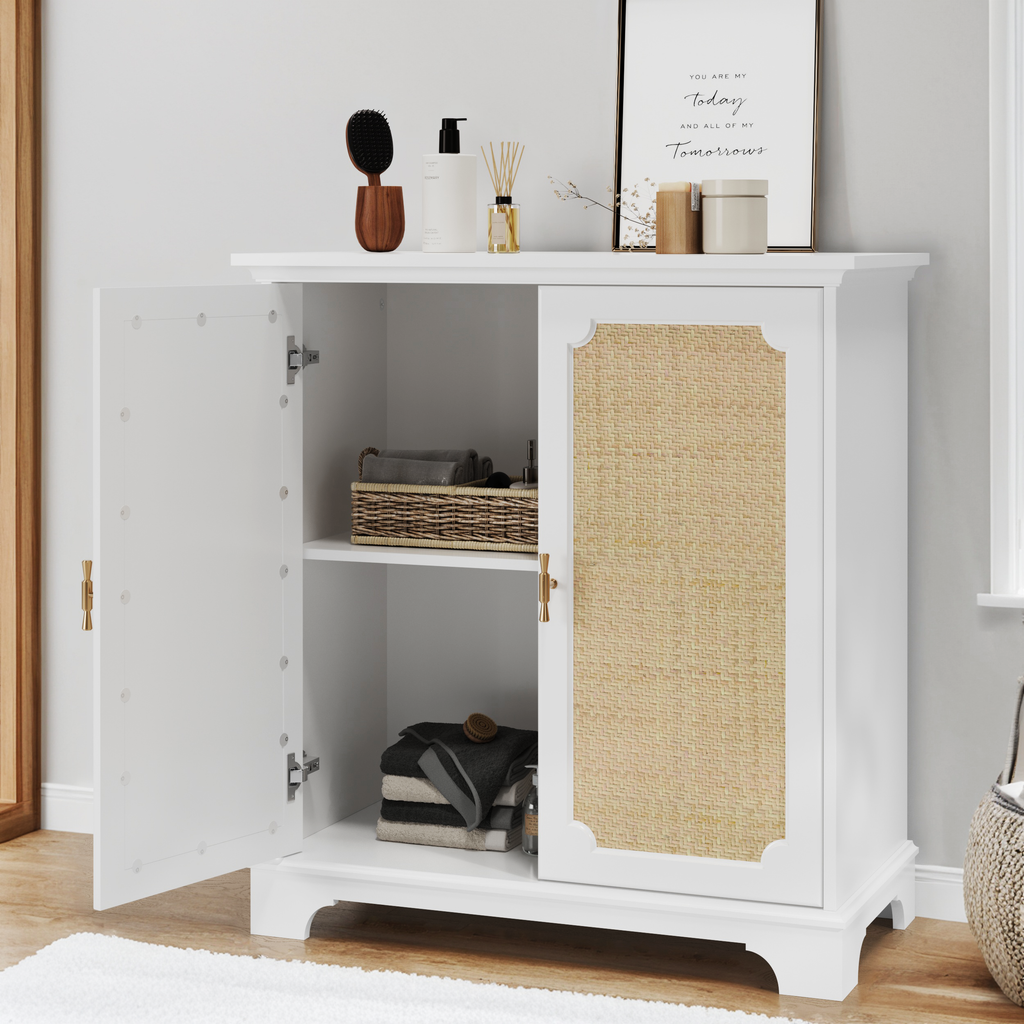 Rattan Decorated Sideboard Buffet Storage