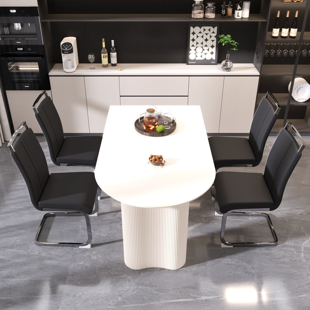 63 ' Medieval Modern MDF Dining Room Set