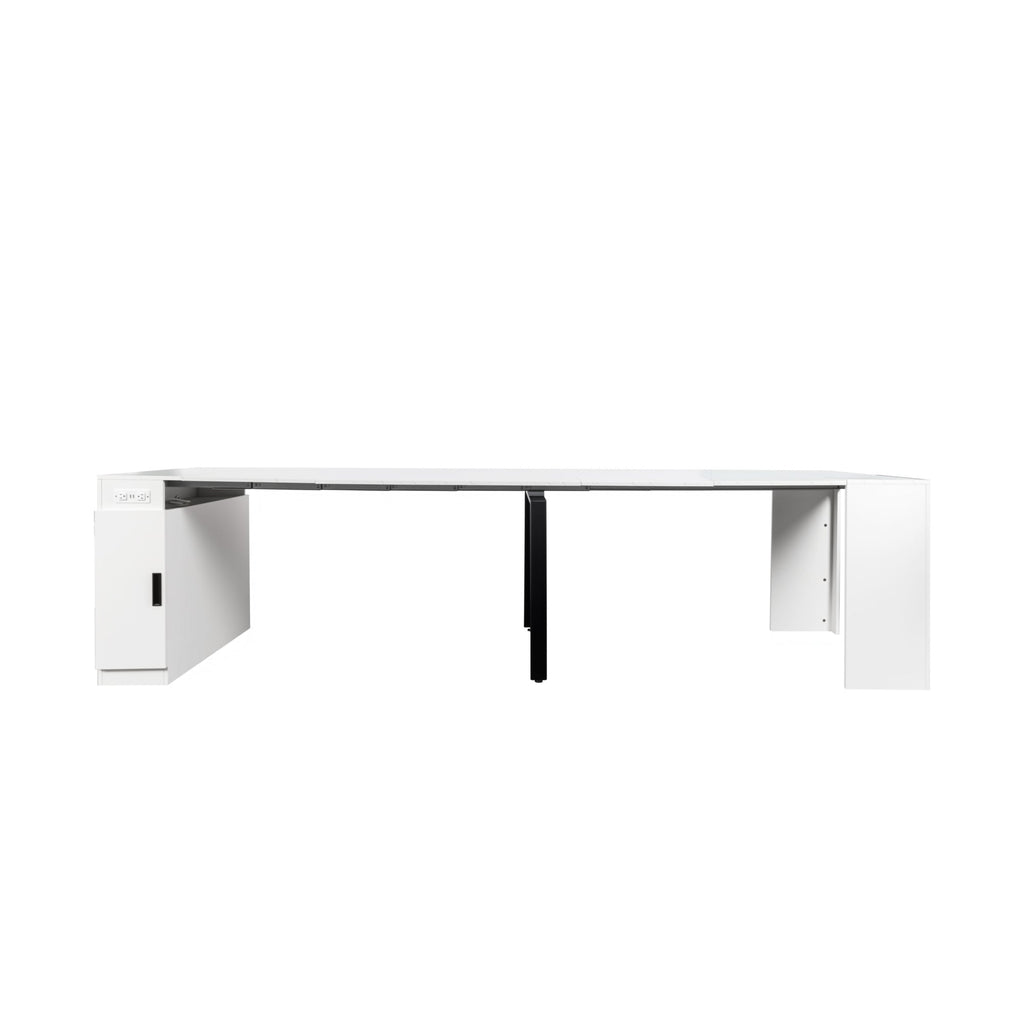 Modern Multifunctional Extendable Dining Table with Outlet