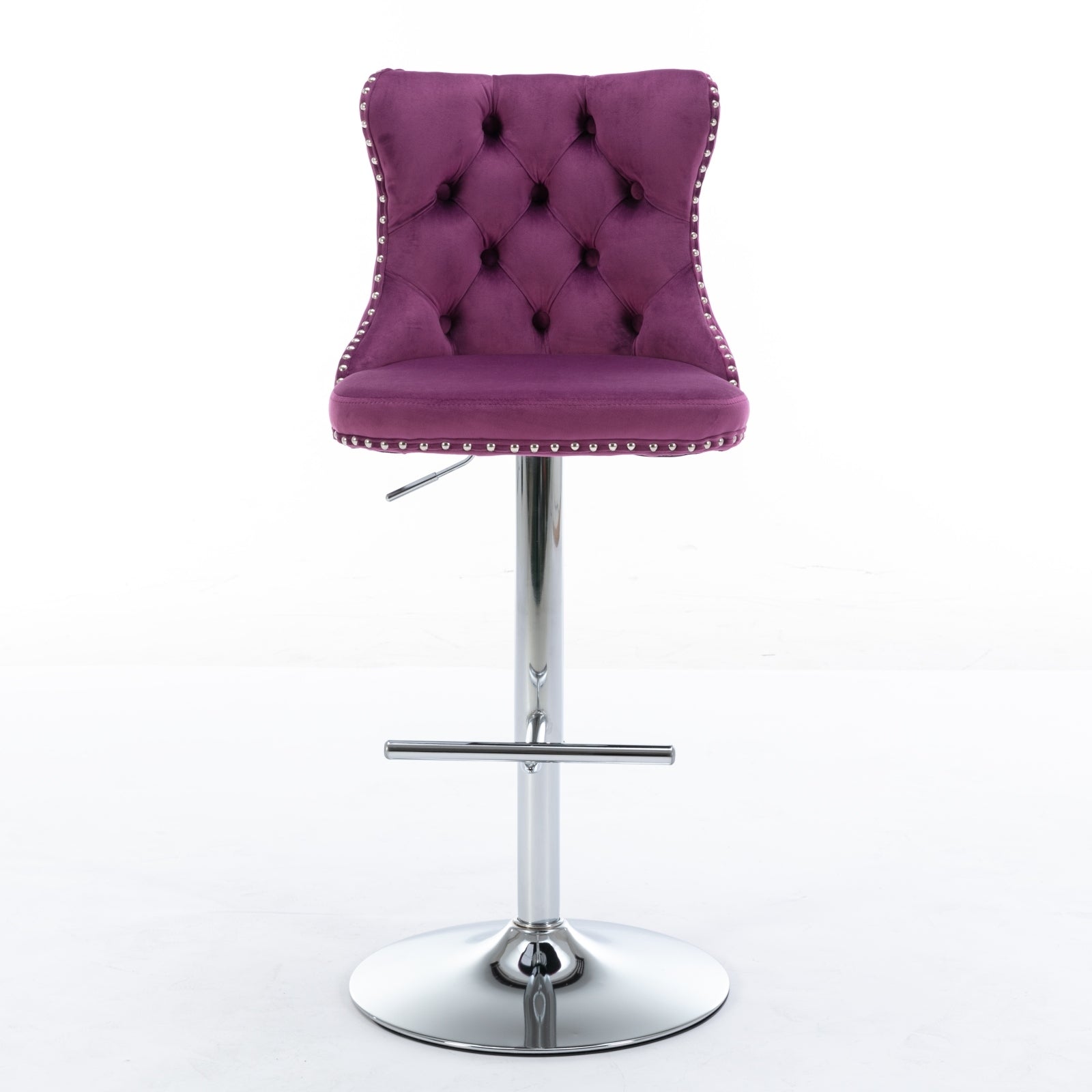 25-33 Inch Modern Velvet Swivel Barstools (Set of 2)
