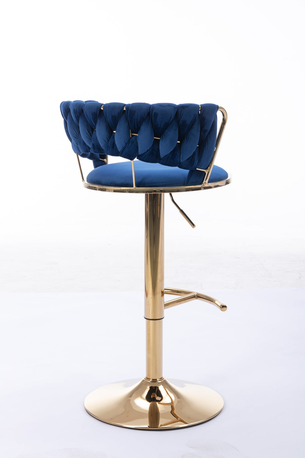 Swivel Height Adjustable Velvet Bar Stools with Golden Leg (Set of 2 )