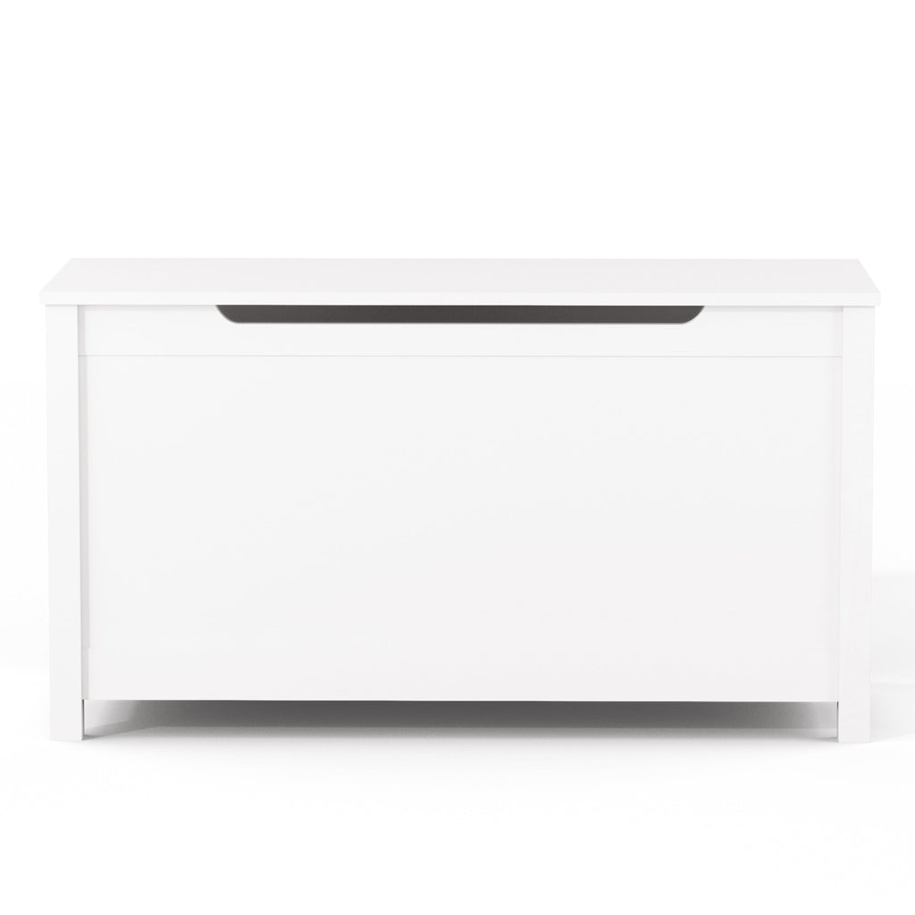 Kids Wooden Toy Box Storage with Safety Hinged Lid for Ages 2+