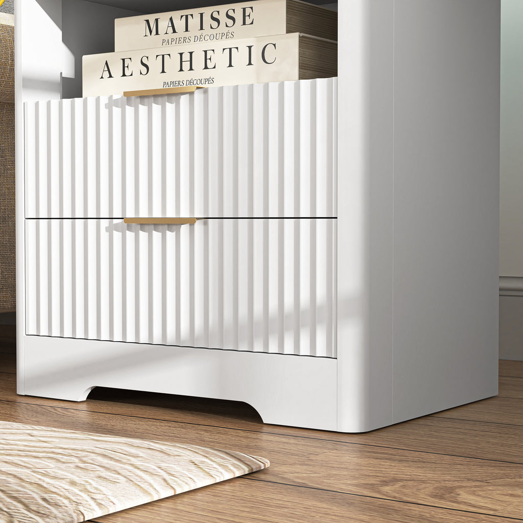 Smart Nightstand with Charging Station for Bedroom