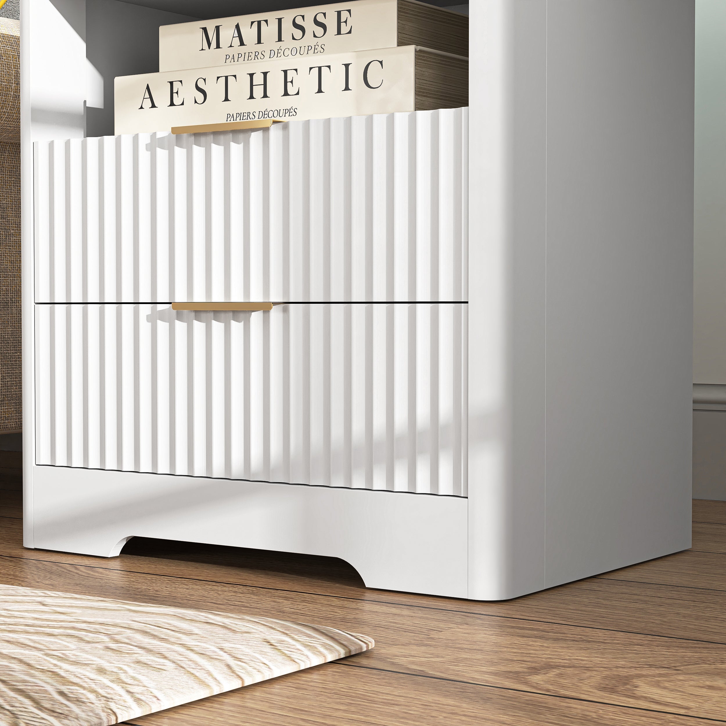 Smart Nightstand with Charging Station for Bedroom