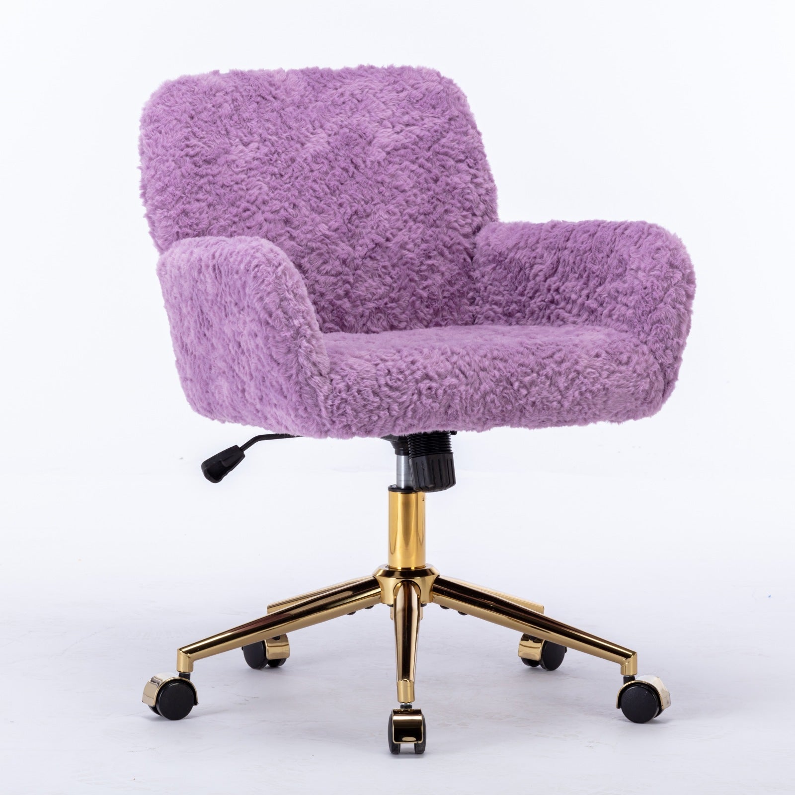 Violet Velve Home Office Chair with Golden Metal Base