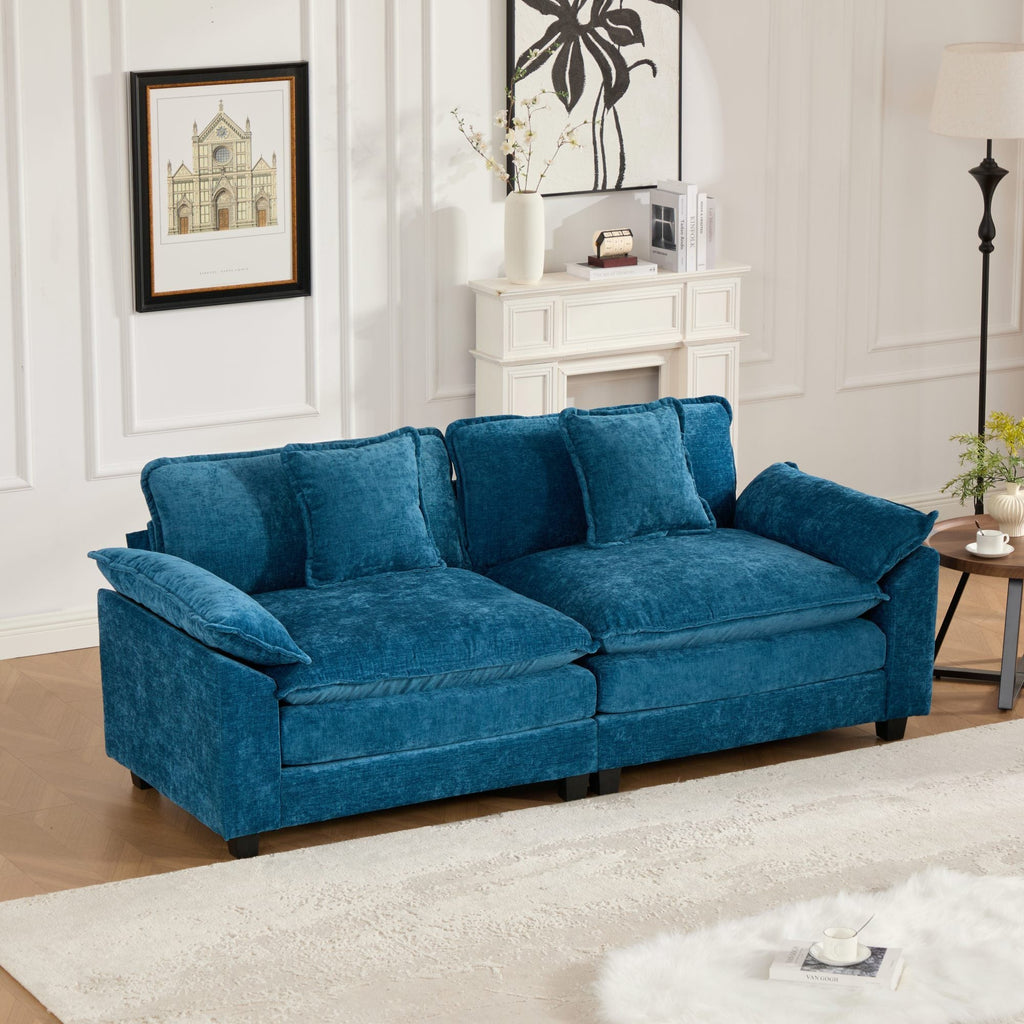 Modern Comfy Upholstered Seat Cushion Sectional Couch (Ottoman is Not Included)